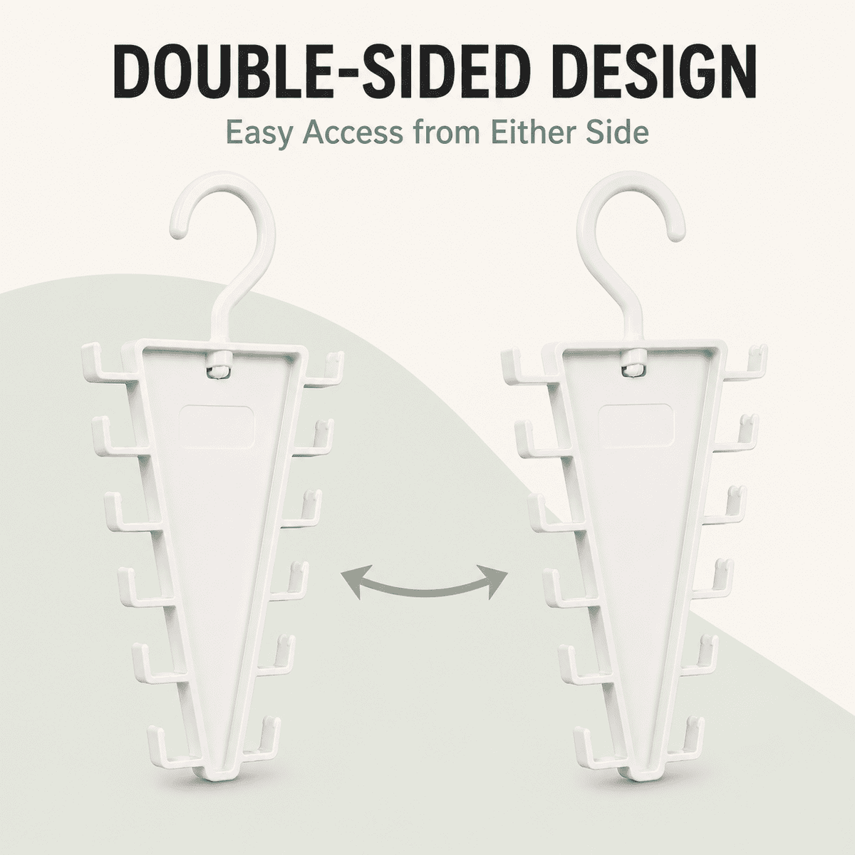 V-Shaped Closet Hanger with 12 Hooks, Rotating Rack for Scarves and Belts - Image 6