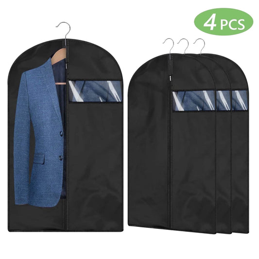 Hanging Garment Bags, Set of 4 at 24 x 40 Inches with Clear Viewing Panel