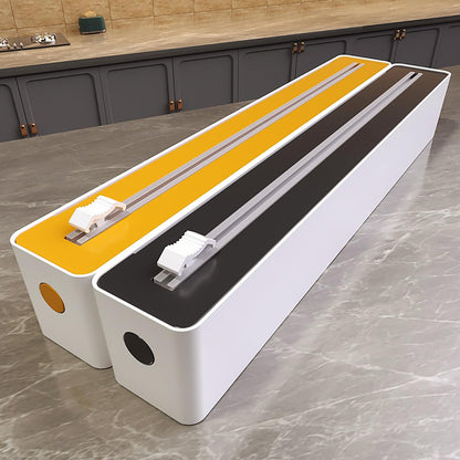 Foil and Cling Film Dispenser with Sliding Blade Cutter, Black and White - Image 6