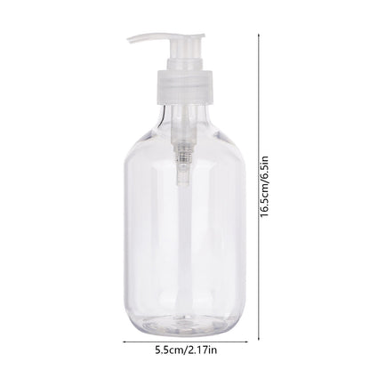 Refillable Soap Dispenser Pump Bottle, 10 oz Clear Plastic, 6.5 Inches Tall - Image 3