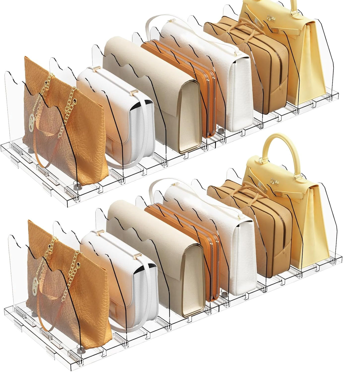 Clear Acrylic Shelf Dividers, Set of 2 Adjustable Closet Separators - Image 2
