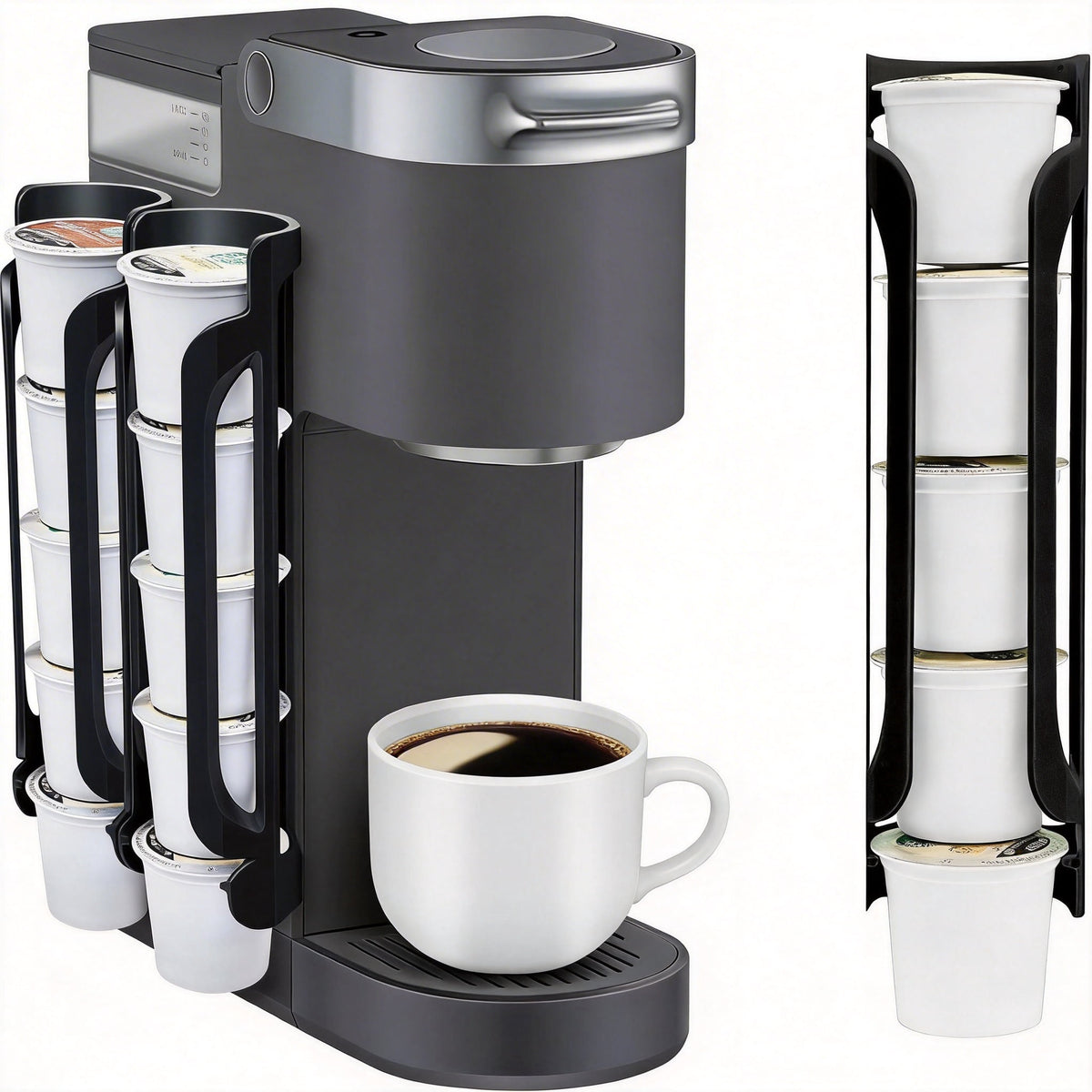 Side-Mount Coffee Pod Holders, Set of 2 Adhesive Racks for Single-Serve Pods - Image 2