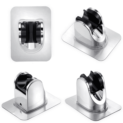 Adhesive Shower Head Bracket, Adjustable Wall Mount in Silver, 3.9 Inches - Image 3