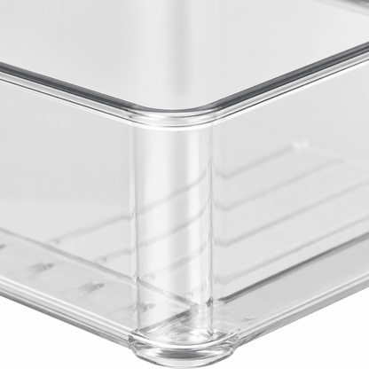 Clear Stackable Fridge and Pantry Bins, Set of 8 with Straight Sides - Image 2