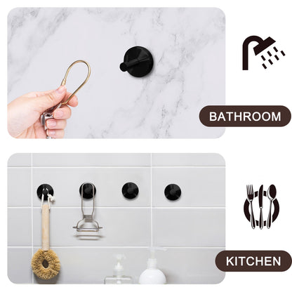 Suction Cup Towel Hooks, 4 Pack in Matte Black, Holds up to 11 Pounds - Image 4