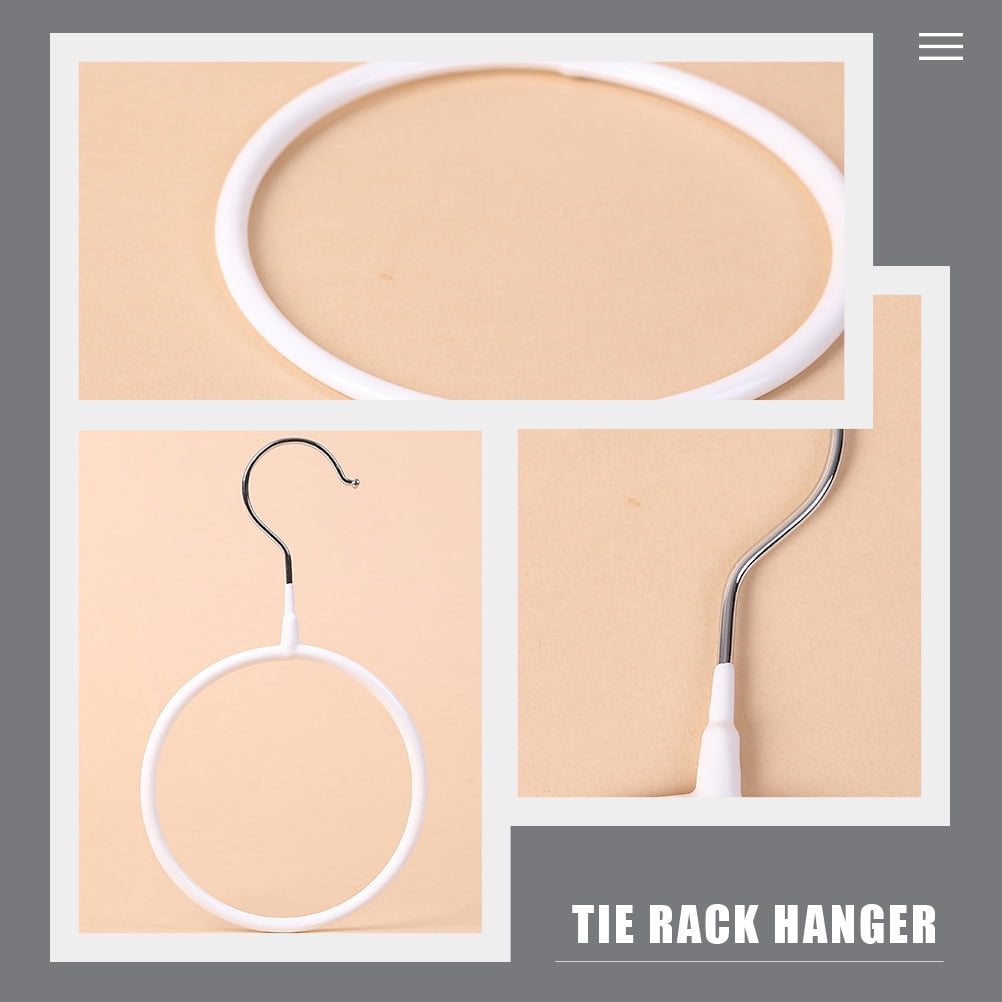 Round Scarf and Tie Hanger, Holds 4, Stainless Steel with Silicone Sleeves - Image 6