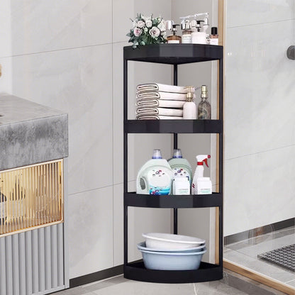 Four-Tier Corner Shelf Unit for Small Bathrooms, 32 Inches Tall with Casters - Image 5