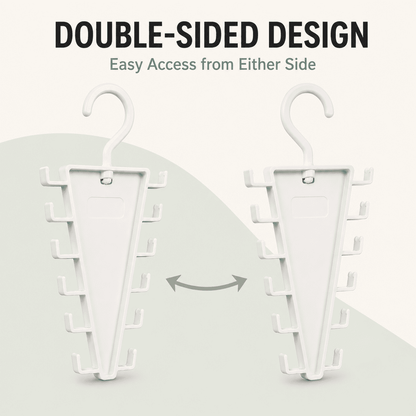 V-Shaped Closet Hanger with 12 Hooks, Rotating Rack for Scarves and Belts - Image 6