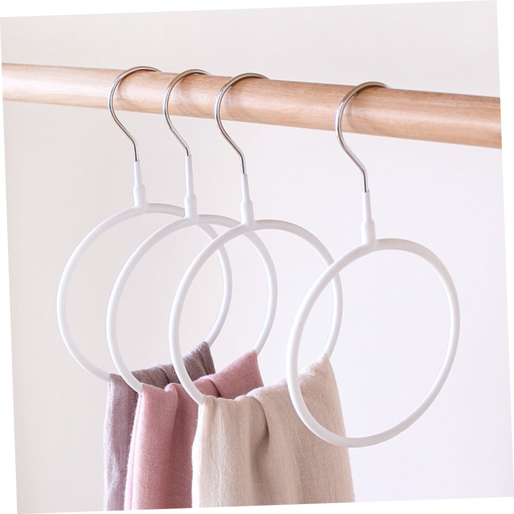 Round Scarf and Tie Hanger, Holds 4, Stainless Steel with Silicone Sleeves - Image 5