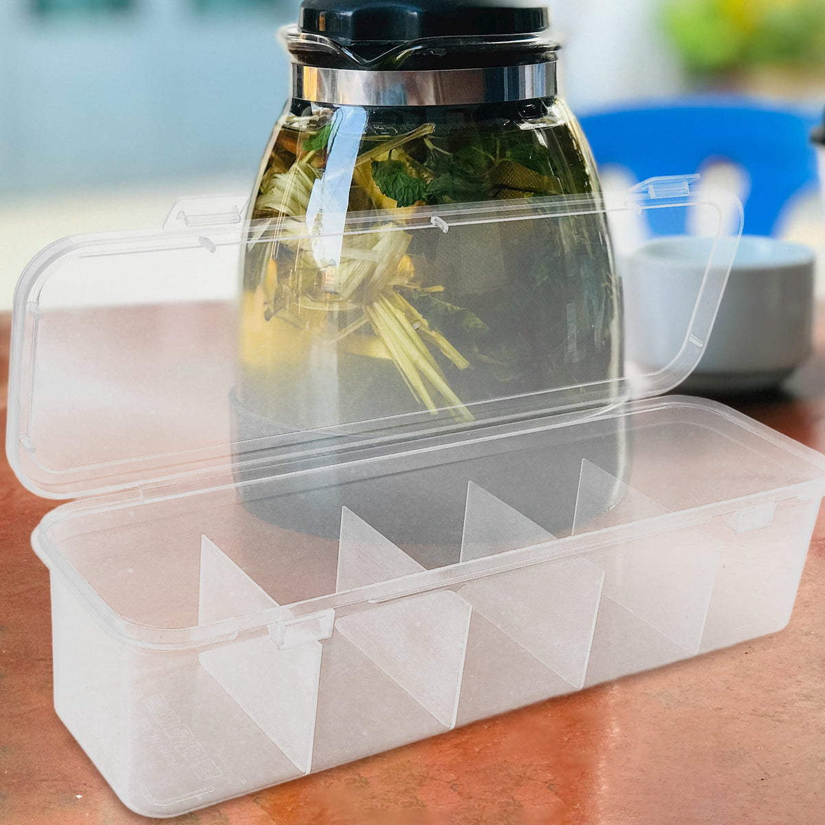 Clear Tea Bag and Coffee Sachet Organizer Tray, 11.2 x 3.5 x 2.6 Inches - Image 3