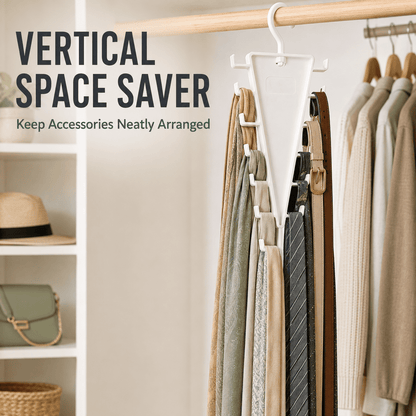 V-Shaped Closet Hanger with 12 Hooks, Rotating Rack for Scarves and Belts - Image 5