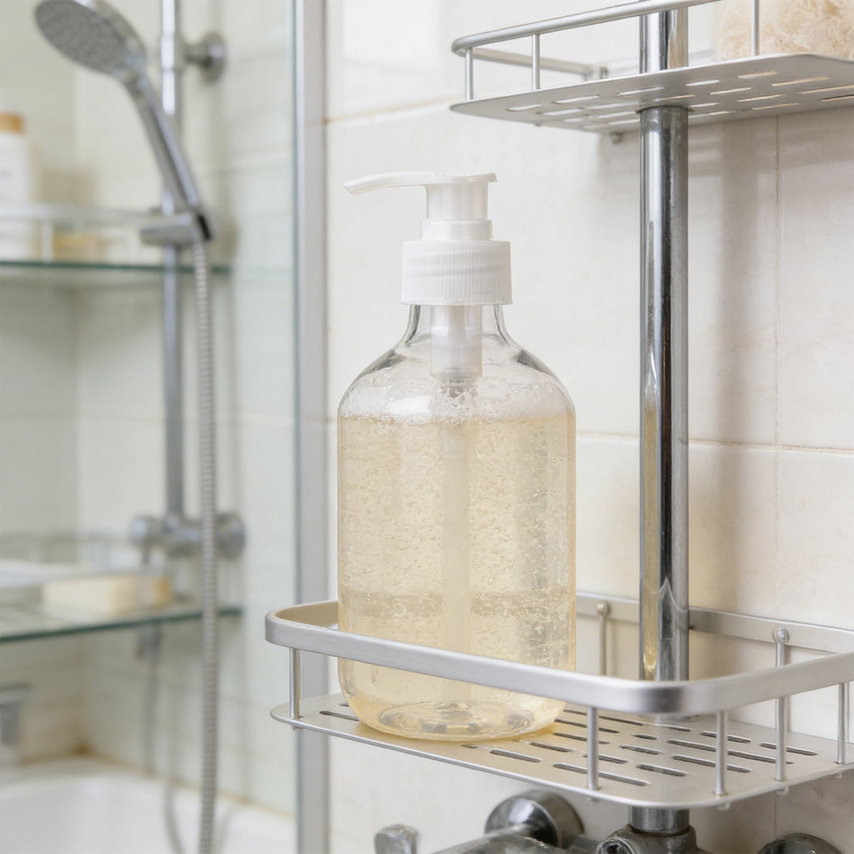 Refillable Soap Dispenser Pump Bottle, 10 oz Clear Plastic, 6.5 Inches Tall - Image 6