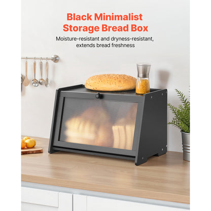 Bamboo Bread Box with Acrylic Front Panel and Magnetic Lid, 16.5 Inches - Image 2