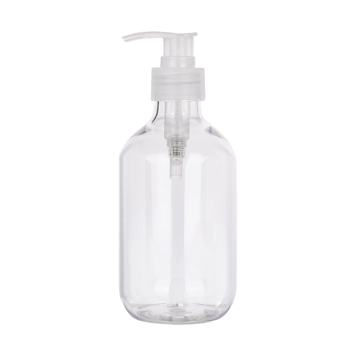 Refillable Soap Dispenser Pump Bottle, 10 oz Clear Plastic, 6.5 Inches Tall