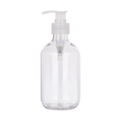 Refillable Soap Dispenser Pump Bottle, 10 oz Clear Plastic, 6.5 Inches Tall