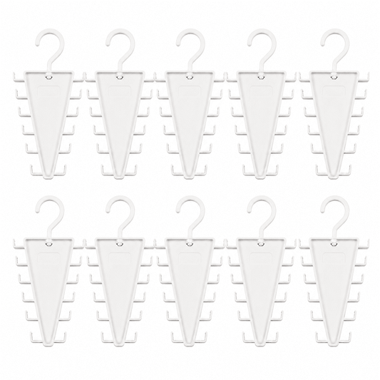 V-Shaped Closet Hanger with 12 Hooks, Rotating Rack for Scarves and Belts