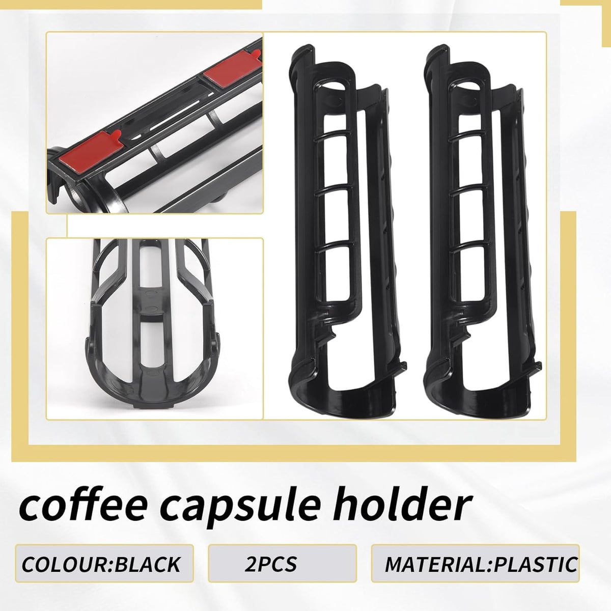 Side-Mount Coffee Pod Holders, Set of 2 Adhesive Racks for Single-Serve Pods - Image 5