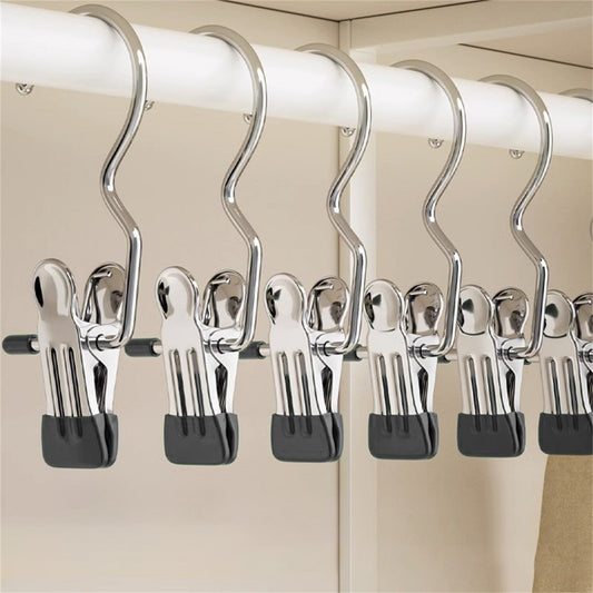 Hanging Boot and Laundry Clips, Set of 5 with Rotating Metal Grips, Black - Image 2
