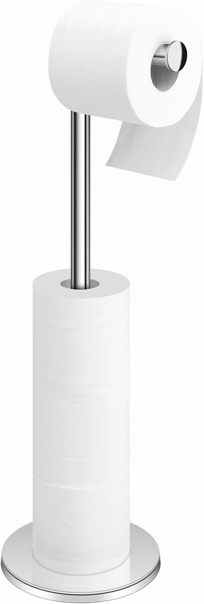 Freestanding Toilet Roll Holder in Stainless Steel, Stores up to Five Rolls