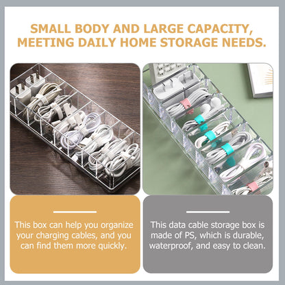 Clear-Lidded Cable Storage Box, Pack of 2, for Chargers and Cords - Image 3