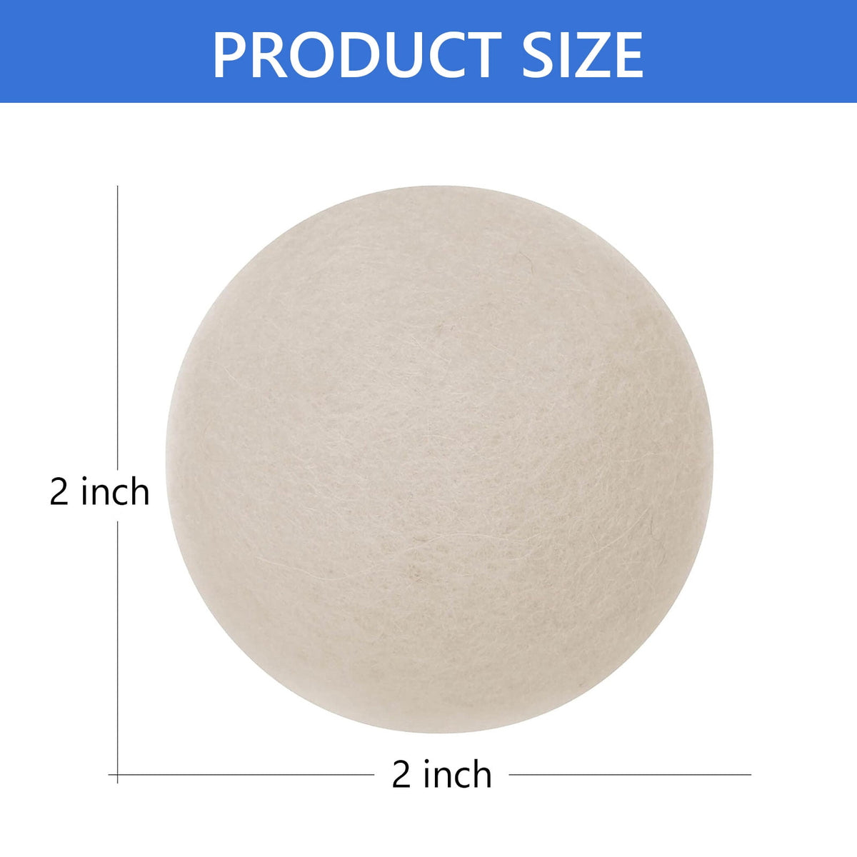 Wool Dryer Balls, Set of 10 at 2 Inches Across, Natural Fabric Softener - Image 3