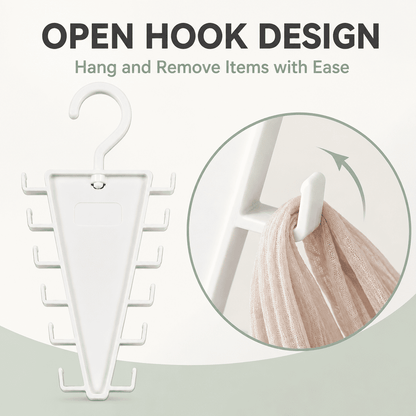 V-Shaped Closet Hanger with 12 Hooks, Rotating Rack for Scarves and Belts - Image 3