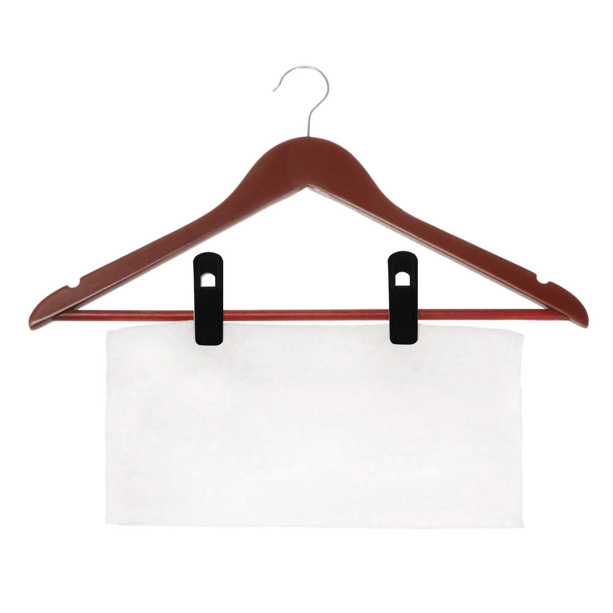 Velvet Hanger Clips, 20 Black Clip-On Pins for Slim Hangers, Wide Opening - Image 6