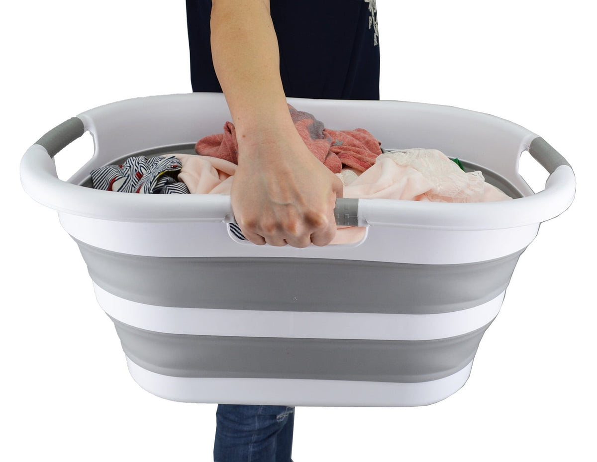 Collapsible Laundry Basket, 40 Liter Pop-Up Hamper that Folds to 3 Inches - Image 3