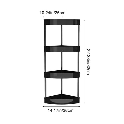 Four-Tier Corner Shelf Unit for Small Bathrooms, 32 Inches Tall with Casters - Image 2