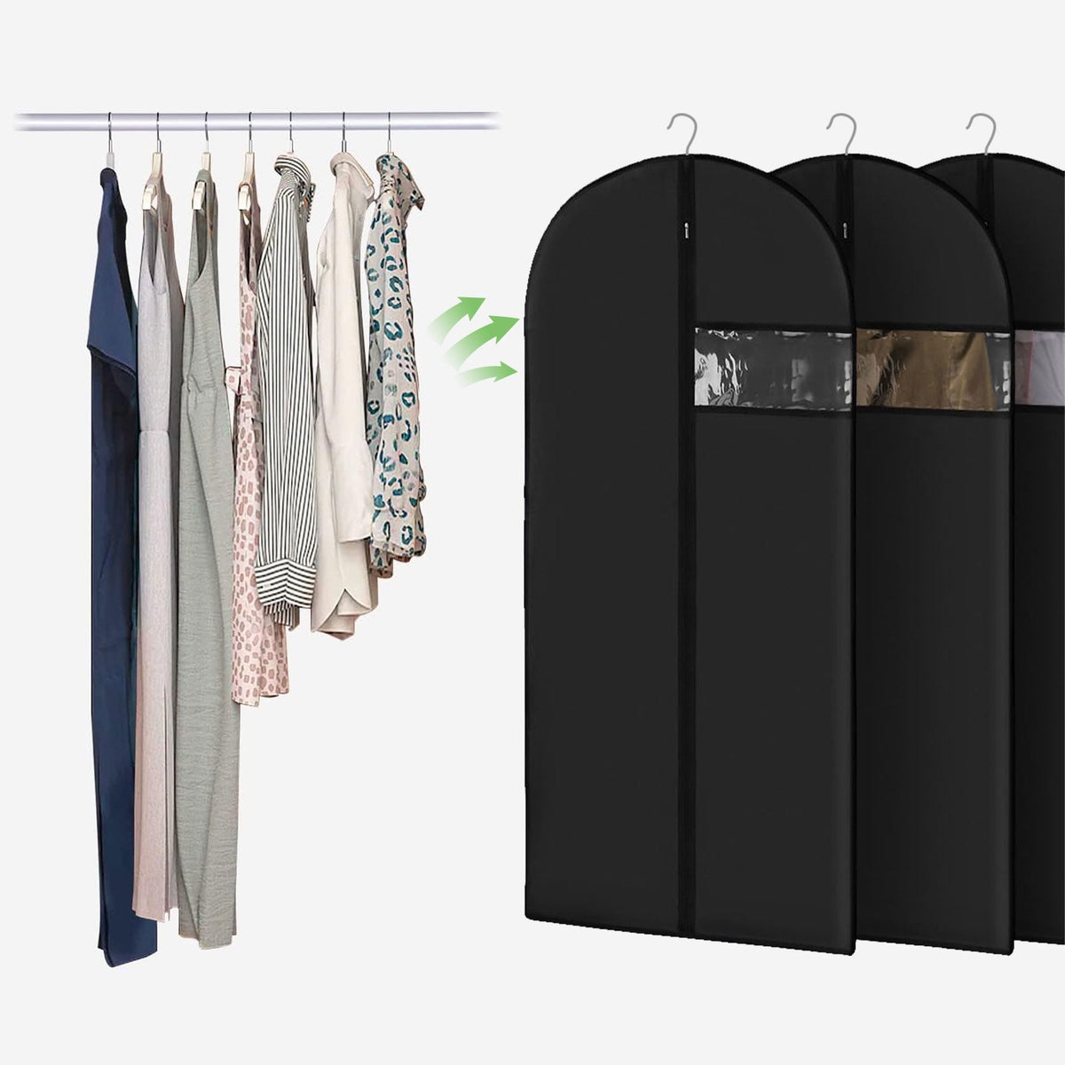 Hanging Garment Bags, Set of 4 at 24 x 40 Inches with Clear Viewing Panel - Image 4