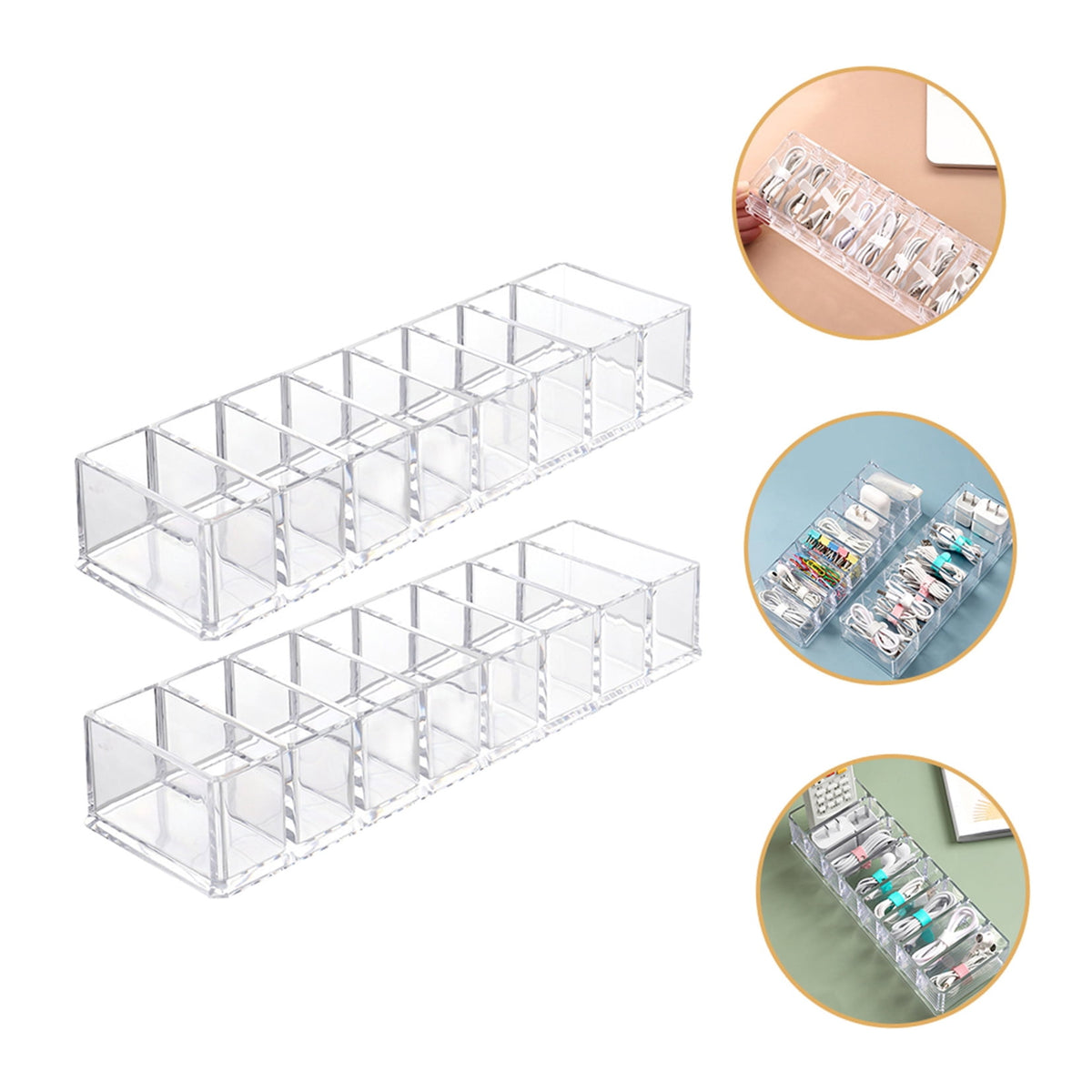 Clear-Lidded Cable Storage Box, Pack of 2, for Chargers and Cords - Image 5