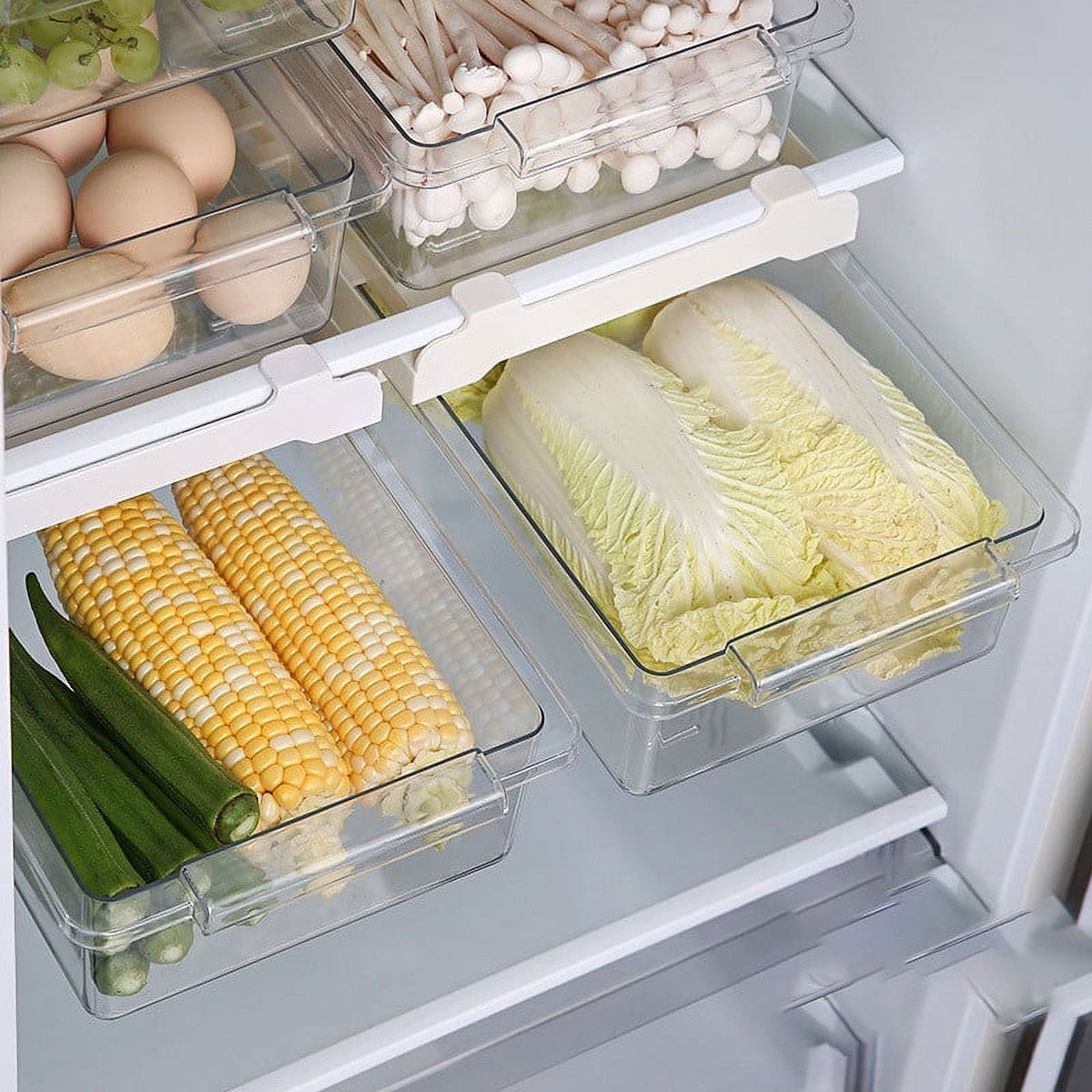 Pull-Out Under-Shelf Fridge Drawer with Expandable 33 to 43 cm Bracket - Image 3