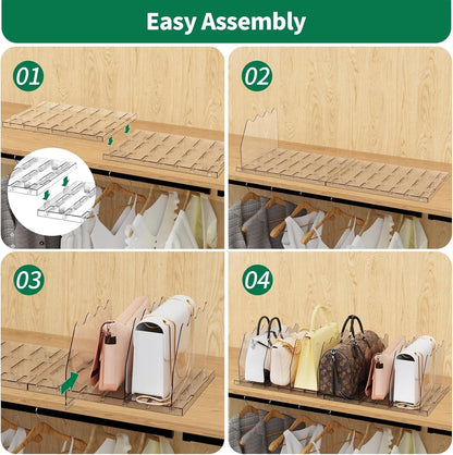 Clear Acrylic Shelf Dividers, Set of 2 Adjustable Closet Separators - Image 5