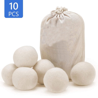 Wool Dryer Balls, Set of 10 at 2 Inches Across, Natural Fabric Softener - Image 2