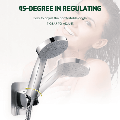 Adhesive Shower Head Bracket, Adjustable Wall Mount in Silver, 3.9 Inches - Image 2