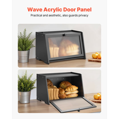 Bamboo Bread Box with Acrylic Front Panel and Magnetic Lid, 16.5 Inches - Image 5
