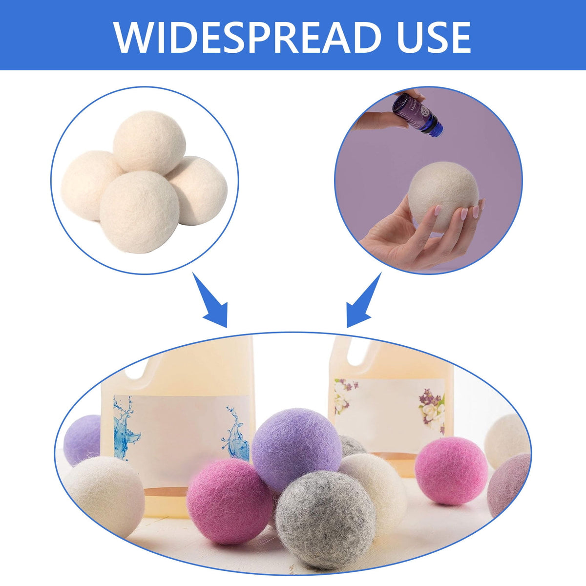 Wool Dryer Balls, Set of 10 at 2 Inches Across, Natural Fabric Softener - Image 4