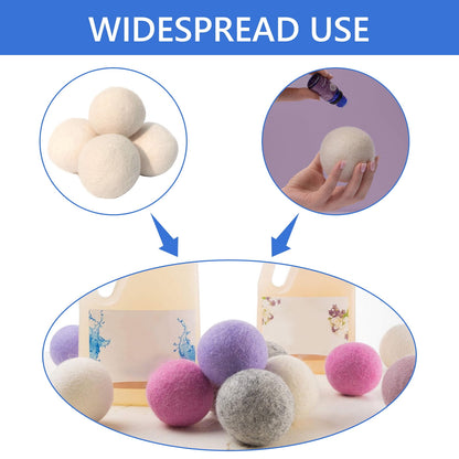 Wool Dryer Balls, Set of 10 at 2 Inches Across, Natural Fabric Softener - Image 4