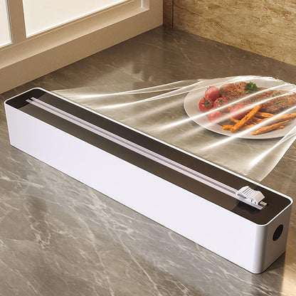 Foil and Cling Film Dispenser with Sliding Blade Cutter, Black and White - Image 2