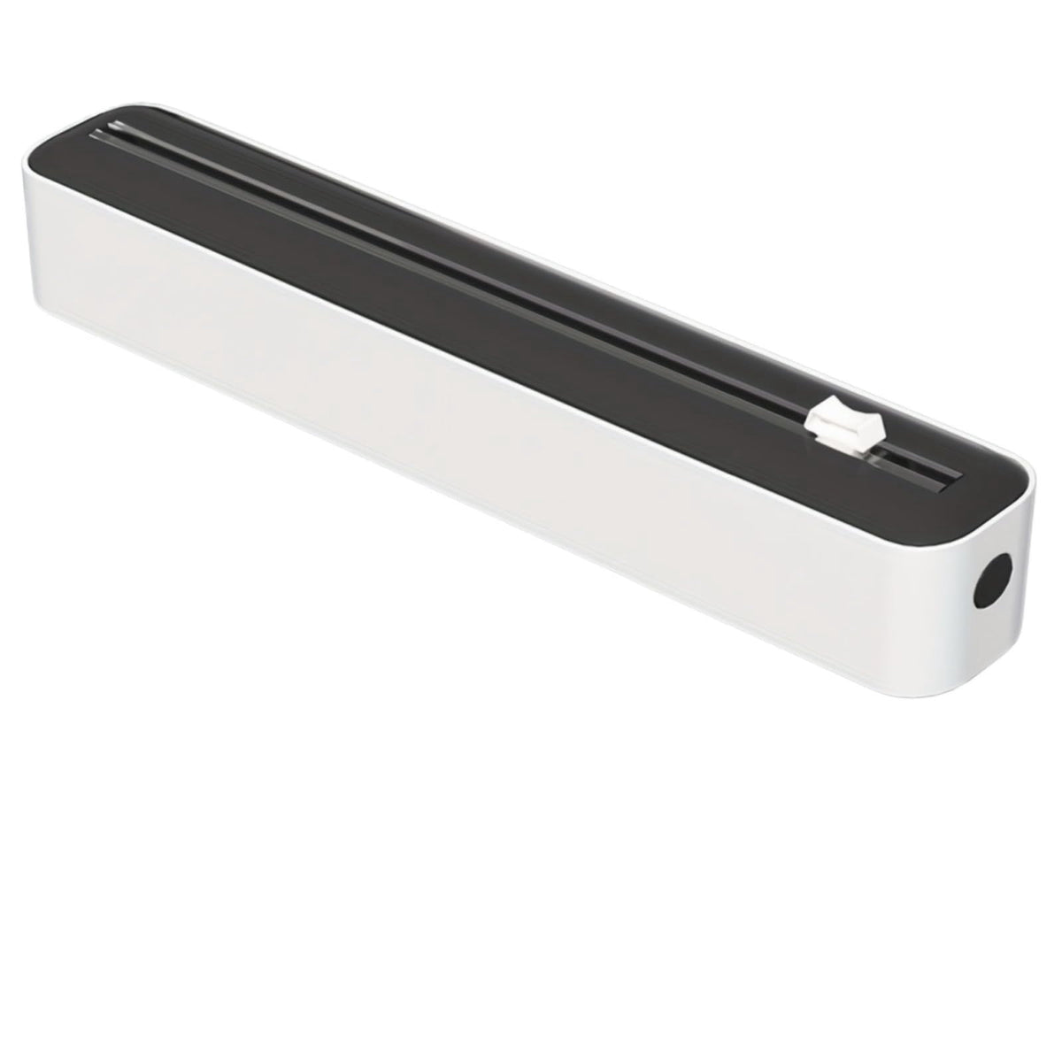 Foil and Cling Film Dispenser with Sliding Blade Cutter, Black and White