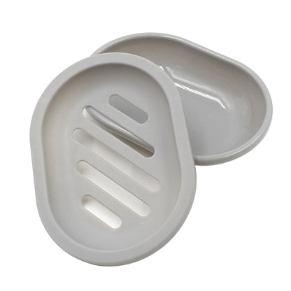 Draining Soap Dishes with Slotted Base, Set of 2 in Grey - Image 4